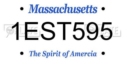 1EST595 Massachusetts License Plate