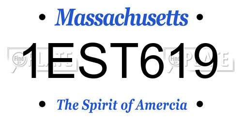 1EST619 Massachusetts License Plate