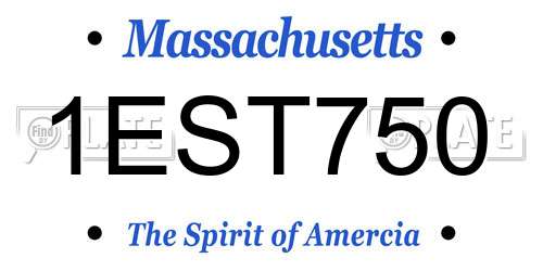 1EST750 Massachusetts License Plate