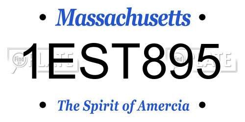 1EST895 Massachusetts License Plate