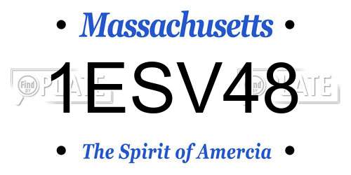 1ESV48 Massachusetts License Plate