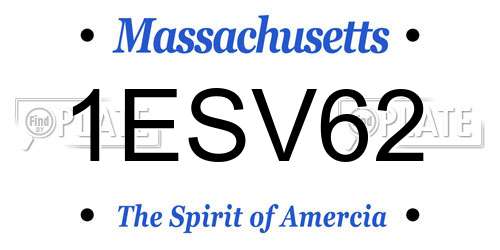 1ESV62 Massachusetts License Plate