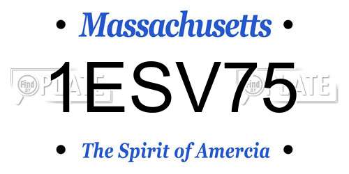 1ESV75 Massachusetts License Plate