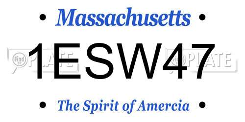 1ESW47 Massachusetts License Plate
