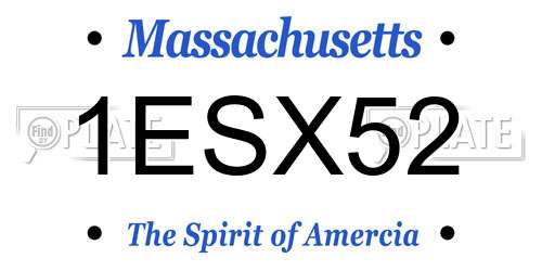 1ESX52 Massachusetts License Plate