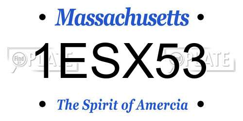 1ESX53 Massachusetts License Plate