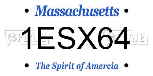 1ESX64 Massachusetts License Plate