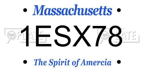 1ESX78 Massachusetts License Plate