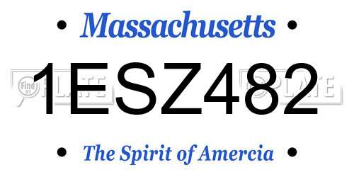 1ESZ482 Massachusetts License Plate