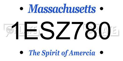 1ESZ780 Massachusetts License Plate