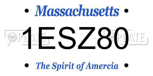 1ESZ80 Massachusetts License Plate