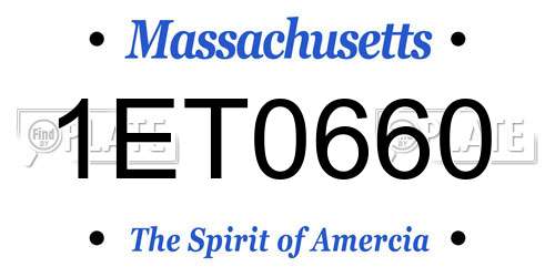 1ET0660 Massachusetts License Plate