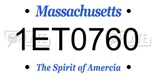 1ET0760 Massachusetts License Plate