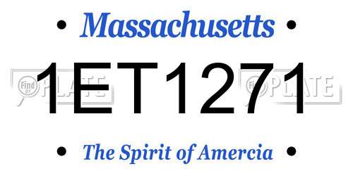 1ET1271 Massachusetts License Plate