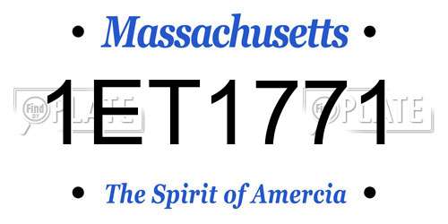 1ET1771 Massachusetts License Plate