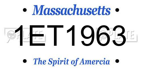 1ET1963 Massachusetts License Plate