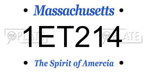 1ET214 Massachusetts License Plate