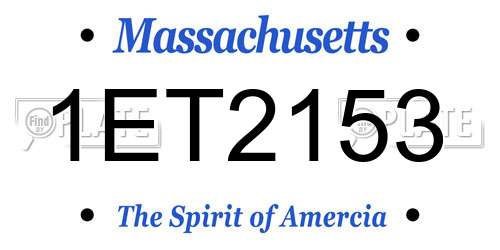 1ET2153 Massachusetts License Plate