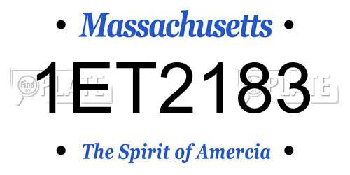 1ET2183 Massachusetts License Plate