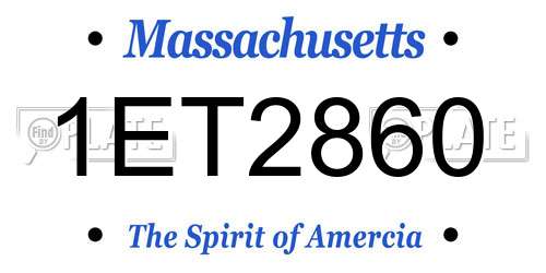 1ET2860 Massachusetts License Plate