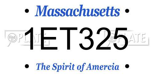1ET325 Massachusetts License Plate