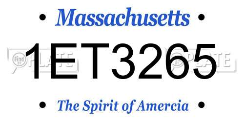 1ET3265 Massachusetts License Plate