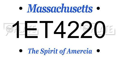 1ET4220 Massachusetts License Plate