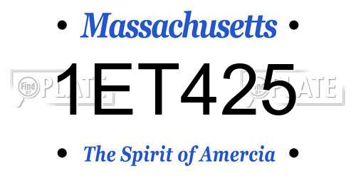 1ET425 Massachusetts License Plate