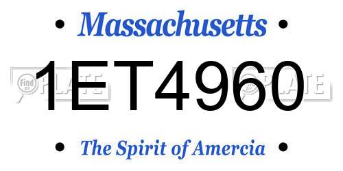 1ET4960 Massachusetts License Plate