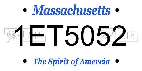 1ET5052 Massachusetts License Plate