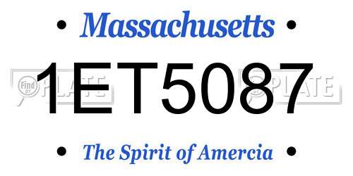 1ET5087 Massachusetts License Plate