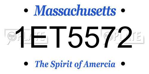 1ET5572 Massachusetts License Plate