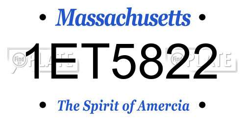 1ET5822 Massachusetts License Plate