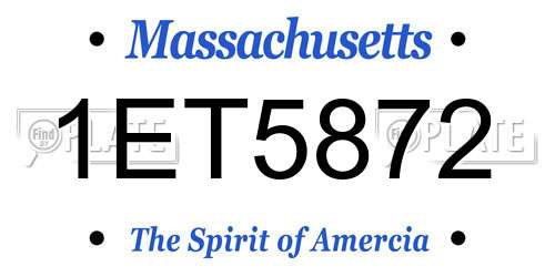 1ET5872 Massachusetts License Plate