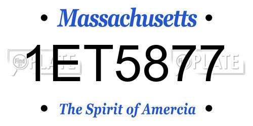 1ET5877 Massachusetts License Plate