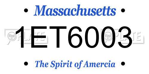 1ET6003 Massachusetts License Plate
