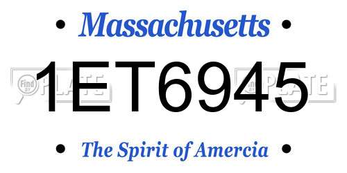 1ET6945 Massachusetts License Plate