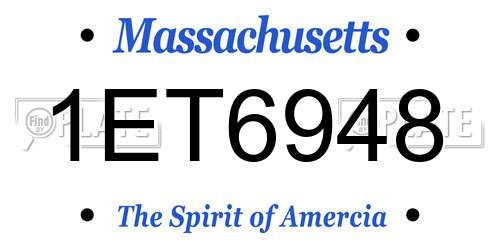 1ET6948 Massachusetts License Plate