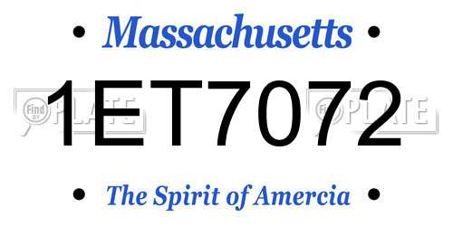 1ET7072 Massachusetts License Plate