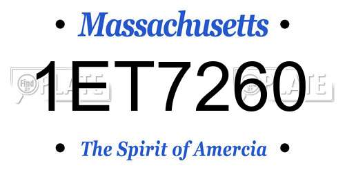 1ET7260 Massachusetts License Plate