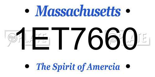 1ET7660 Massachusetts License Plate