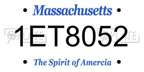 1ET8052 Massachusetts License Plate