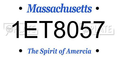 1ET8057 Massachusetts License Plate
