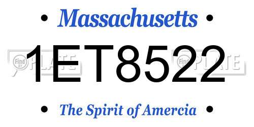 1ET8522 Massachusetts License Plate