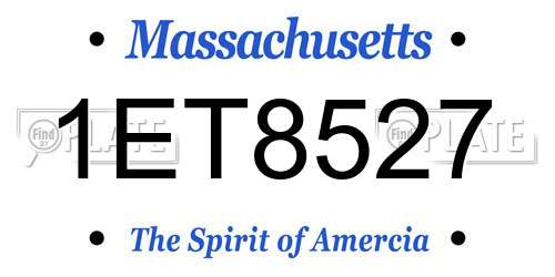 1ET8527 Massachusetts License Plate