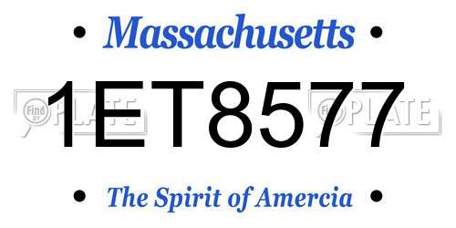 1ET8577 Massachusetts License Plate