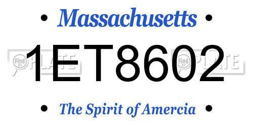 1ET8602 Massachusetts License Plate