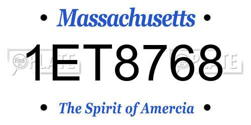 1ET8768 Massachusetts License Plate