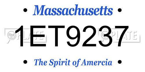 1ET9237 Massachusetts License Plate