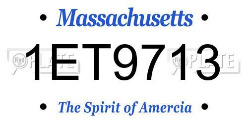 1ET9713 Massachusetts License Plate